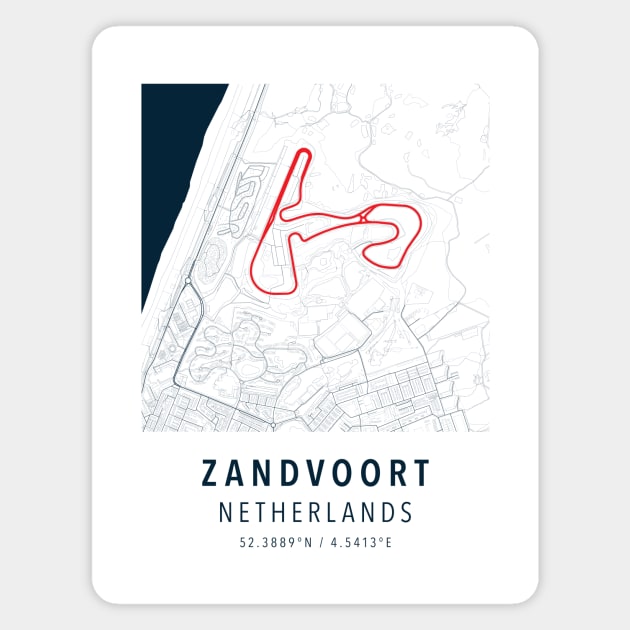 zandvoort circuit simple map Magnet by boy cartograph